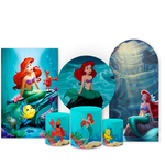 Kit Capa Completo Painel Decoração Ariel Pequena Sereia 