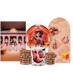 Kit Capa Painel Completo Decoração Festa Infantil Tema Boiadeira Fazendeira