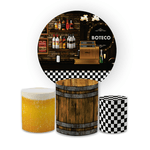 Kit Capa Painel Redondo + Trio Cilindros Decoração Festa Aniversário Boteco Cerveja 