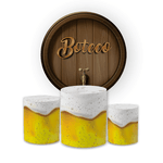 Kit Capa Painel Redondo + Trio Cilindros Decoração Festa Aniversário Boteco Cerveja 
