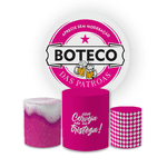 Kit Capa Painel Redondo + Trio Cilindros Decoração Festa Aniversário Boteco das Patroas 
