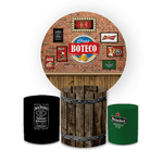 Kit Capa Painel Redondo + Trio Cilindros Decoração Festa Aniversário Boteco Cerveja