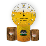 Kit Capa Painel Redondo + Trio Cilindros Decoração Festa Aniversário Boteco Cerveja 