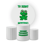 Kit Capa Painel Redondo + Trio Cilindros Decoração Festa e Comemoração TUXEIRAS