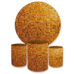 Kit Capa Painel + Trio Cilindros Lantejoula Dourado