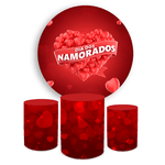 Kit Painel + Capas Cilindros Comemoração Namorados Casal Tema Romantico Big Heart