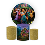 Kit Capa Painel Redondo + Trio Cilindros Decoração Festa Aniversário Infantil Filme Encanto 