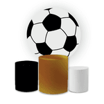 Kit Capa Painel Redondo + Trio Cilindros Decoração Festa Aniversário Infantil Futebol 