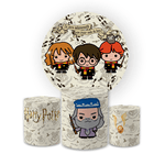 Kit Capa Painel Redondo + Trio Cilindros Decoração Festa Aniversário Filme Harry Potter Baby