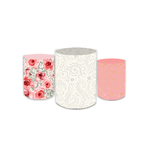 Trio Cilindros Capas De Repente Rosa Flores