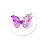 Capa Painel Redondo Borboleta Roxa Flor