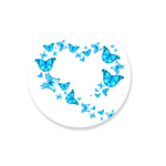 Capa Painel Redondo Borboleta Azul Coração