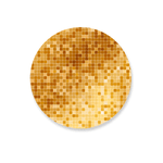 Capa Painel Redondo Shime Wall Dourado Quadrado