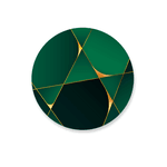 Capa Painel Redondo Geométrico Verde e Dourado
