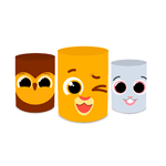 Kit Trio De Cilindros Bolofofo Amarelo