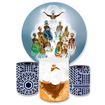 Kit Capa Painel + Trio Cilindros Candomblé Orixás