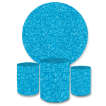 Kit Capa Painel + Trio Cilindros Glitter Azul Céu