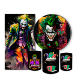 Kit Casadinho Capa Painel + Trio Capa Cilindro Decorativo Tema Coringa