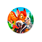 Capa Painel Redondo Bambi Amigos