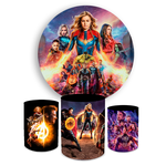 Kit Capa Painel + Trio Cilindros Capitã Marvel