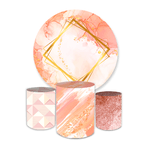Kit Capa Painel + Trio Cilindros Rose Gold Geométrico