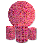 Kit Capa Painel + Trio Cilindros Rosa Quadriculado