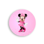Capa Painel Redondo Minnie Rosa Gliter