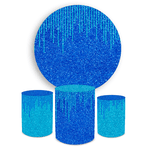 Kit Capa Painel + Trio Cilindros Azul Com Glitter