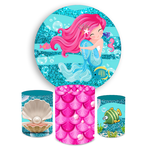 Kit Capa Painel + Trio Cilindros Sereia Cute Rosa