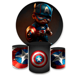 Kit Capa Painel + Trio Cilindros Capitão América Baby