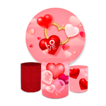 Kit Painel + Capas Cilindros Decoração Dia Dos Namorados Noivado Tema Romantico Casal Comemoração