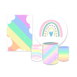 Kit Casadinho Capa Painel + Trio Capa Cilindro Arco Iris Boho 02