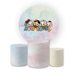 Kit Capa Painel Redondo + Trio Cilindros Decoração Festa Aniversário Infantil Turma da Mônica Toy Baby Aquarela