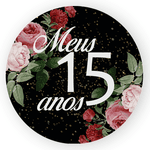Capa Painel Redondo Decorativo Tema 15 Anos Decoração Festa Aniversário