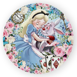 Capa Painel Redondo Decorativo Tema Alice no Pais das Maravilhas Decoração Festa Infantil