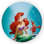 Capa Painel Redondo Decorativo Tema Ariel Princesa Decoração Menina Infantil
