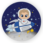 Capa Painel Redondo Decorativo Tema Astronauta Espaço Decoração Festa Infantil