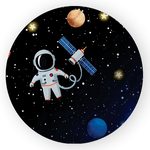 Capa Painel Redondo Decorativo Tema Astronauta Espaço Decoração Festa Infantil
