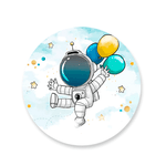 Capa Painel Redondo Decorativo Tema Astronauta Espaço Decoração Festa Infantil