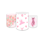 Trio Capas de Cilindros Sublimados Decorativo Tema Bailarina Decoração Infantil Menina
