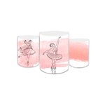 Trio Capas de Cilindros Sublimados Decorativo Tema Bailarina Decoração Infantil Menina