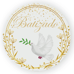 Capa Painel Redondo Decorativo Tema Batizado Anjo Decoração Infantil