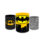 Trio Capas de Cilindros Sublimados Decorativo Tema Infantil Herói Menino Batman Decoração Liga das Justiça