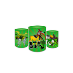 Trio Capas de Cilindros Sublimados Decorativo Tema Ben 10 Herói Alien Decoração Infantil Menino