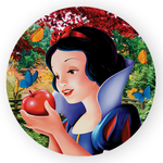 Capa Painel Redondo Decorativo Tema Princesa Branca de Neve Decoração Festa Menina