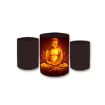 Trio Capas de Cilindros Sublimados Decorativo Tema Buda Dourado Decoração