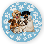 Capa Painel Redondo Decorativo Tema Cachorrinho Pets Decoração