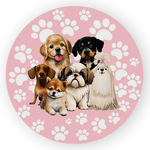 Capa Painel Redondo Decorativo Tema Cachorrinho Pets Decoração
