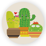 Capa Painel Redondo Decorativo Tema Cactus Deserto Decoração