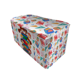 Capa Mesa Tecido Premium Sublimado Veste Fácil 0,70x1,40 Tema Volta as Aulas Colorido Decoração Infantil